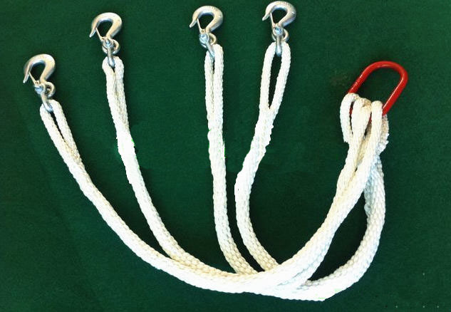 四叉钩式尼龙编织吊装绳